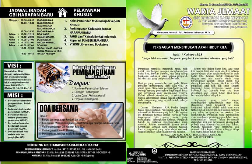 Warta Jemaat GBI Harapan Baru